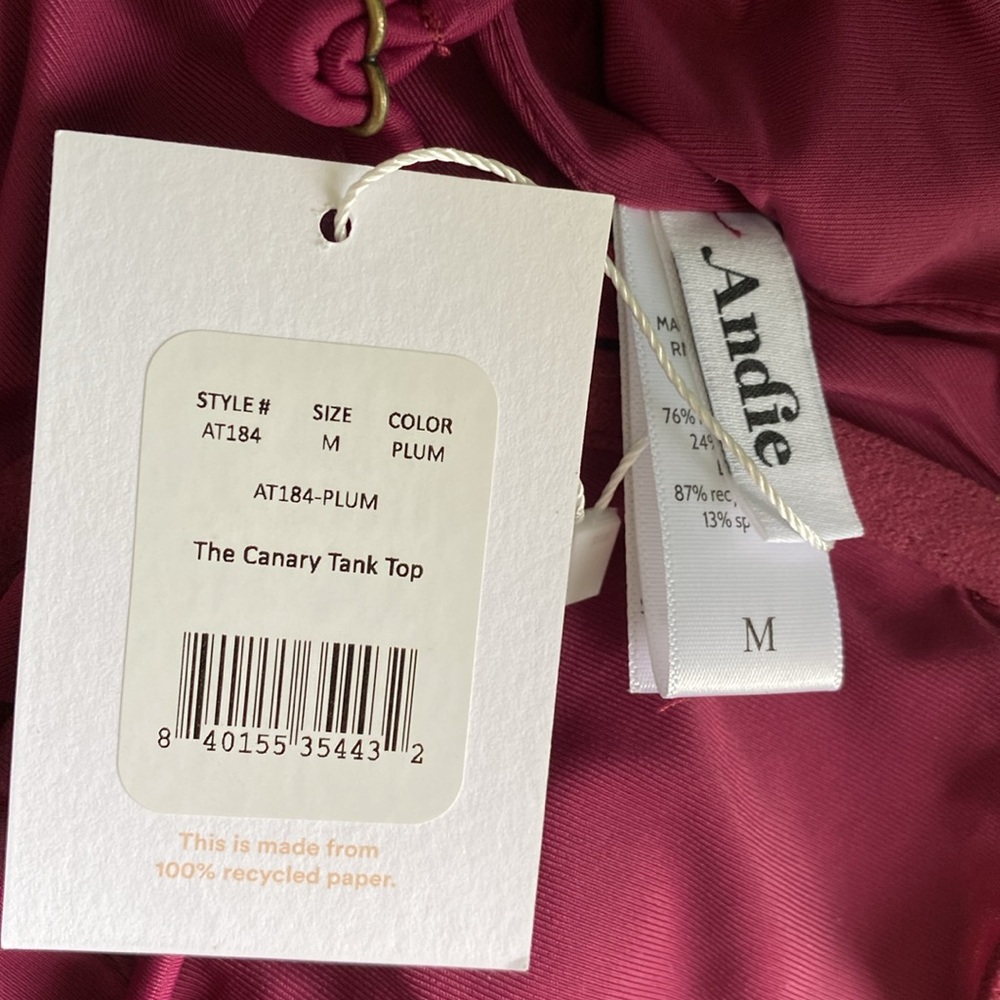 Andie Swim The Canary tank bikini top NWT - Picture 3 of 4